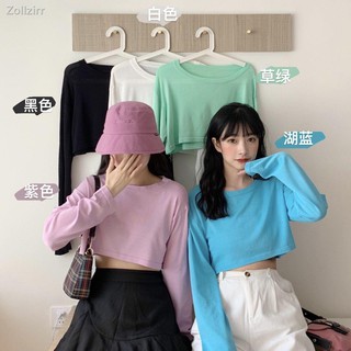 🍓สต็อกพร้อม🍓เสื้อแขนยาว เสื้อครอปแขนยาว เสื้อครอป ท็อป เสื้อยื oversize มัดย้อม เสื้อยืด