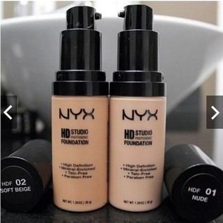 Nyx รองพื้น พร้อมส่ง มี 3 เฉดสี HD STUDIO PHOTOGENIC FOUNDATION