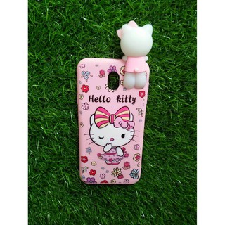 เคส J7 Pro / TPU นิ่มเส้นนูนคิตตี้เกาะหลัง