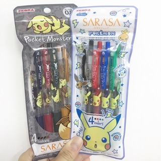 ปากกาเจล Sarasa Clip แพค 4สี ใหม่!!! ลาย Pokemon