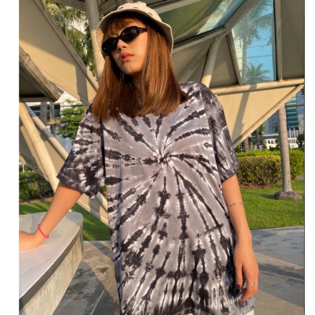 [ส่งใน1-2วัน] เสื้อมัดย้อมสีสด UNISEX | TIE DYE T-SHIRT | ผ้า Cotton100% - KT122 ธันวาคม (เทาจืด-ดำเข้ม)