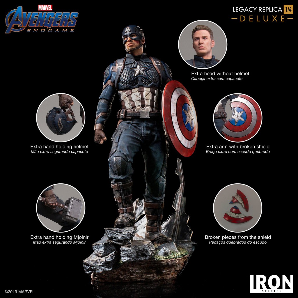 Captain America: Avengers Endgame 1/4 Scale (Deluxe) by Iron Studios  (Statue, งานปั้น, ของสะสม) | Shopee Thailand