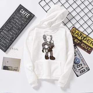 เสื้อกันหนาวมีฮู้ด ผ้าฝ้าย ลาย KAWS X Sesame เข้ากับทุกการแต่งกาย สําหรับผู้ชาย JZ