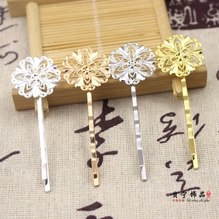 Benin jewelry copper plated flower piece handmade DIY hairpin headdress hairpin one word clip side clip hair accessories accessories materials