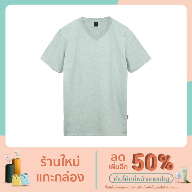 เสื้อยืดสีพื้นคอวี ไม่ย้วย ไม่หด ผ้านิ่มใส่สบาย