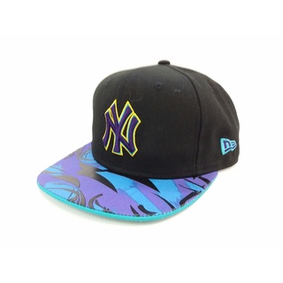 NEW ของแท้ 100% NY ERA 9FIFTY ORIGINAL Hat Cap SNAPBACK 950 YANKEES MLB AQUA HOOK SIZE SNAPBACK BLK/PUR/AQ