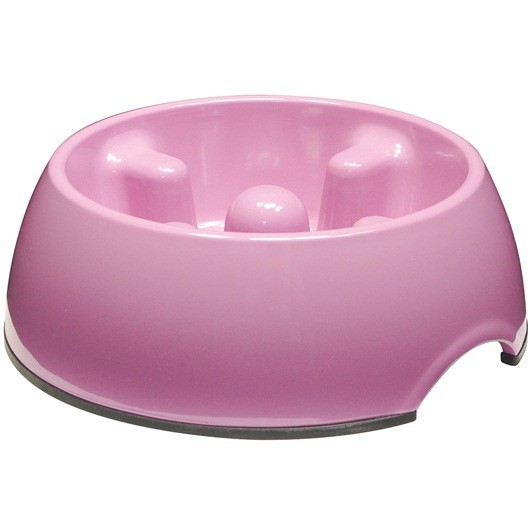 Dogit Go Slow Anti-Gulping Dog Dish - สีชมพู