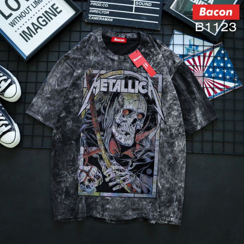 เสื้อฟอกสีลาย METALLICA-ANGLE OF DEATH