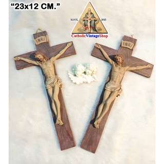 ไม้กางเขนแขวนผนัง ไม้กางเขนพระเยซู คลาสสิค​ สไตล์วินเทจ "Vintage Cross" Catholic Jesus Cross Jesuschrist