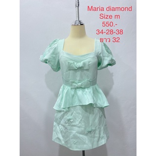 เดรสสั้น สีเขียวมิ้นท์ MARIA DIAMOND SIZE M