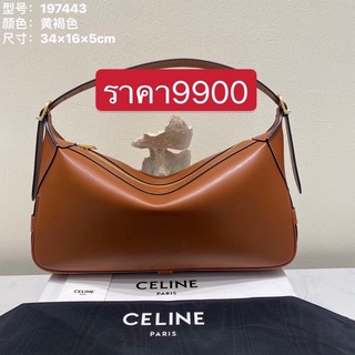 พรี Celine hobo Romy 197443 กระเป๋าแฟชั่นกระเป๋าสะพายไหล่กระเป๋าสะพายข้าง หนังแท้