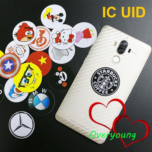 IC-UID ultra-thin mobile phone anti-magnetic stickers rewritable rfid 13.56mhz ส่งลายสุ่