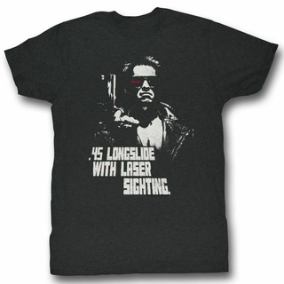 เสื้อยืดสีขาวเสื้อยืดคอกลม แขนสั้น พิมพ์ลาย Terminator Longslide สีดําS-4XL