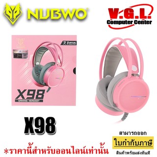 หูฟังเกมมิ่ง Nubwo X98 Pink Edition Gaming Headset 7.1 Virtual Surround Sound