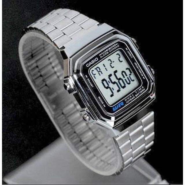 นาฬิกา Casio รุ่น A178WA-1A ,A178WGA-1 นาฬิกาข้อมือดิจิตอล สายสแตนเลส-ของแท้ 100% รับประกันสินค้า 1 ปี