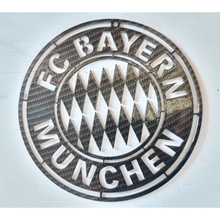 BAYERN MUNCHEN โลโก้บาเยิร์นมิวนิค ขนาด 40*40 cmวัสดุเหล็กตัดเลเซอร์เคฟล่าพ่นสี 2K พ่นรถยนต์ภายนอกทนแดดทนฝนทนติดตั่งง่าย