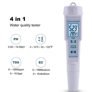 Pcf* เครื่องวัดค่า pH ดิจิทัล 4 in 1 pH EC TDS ความแม่นยําสูง สําหรับสระว่ายน้ํา