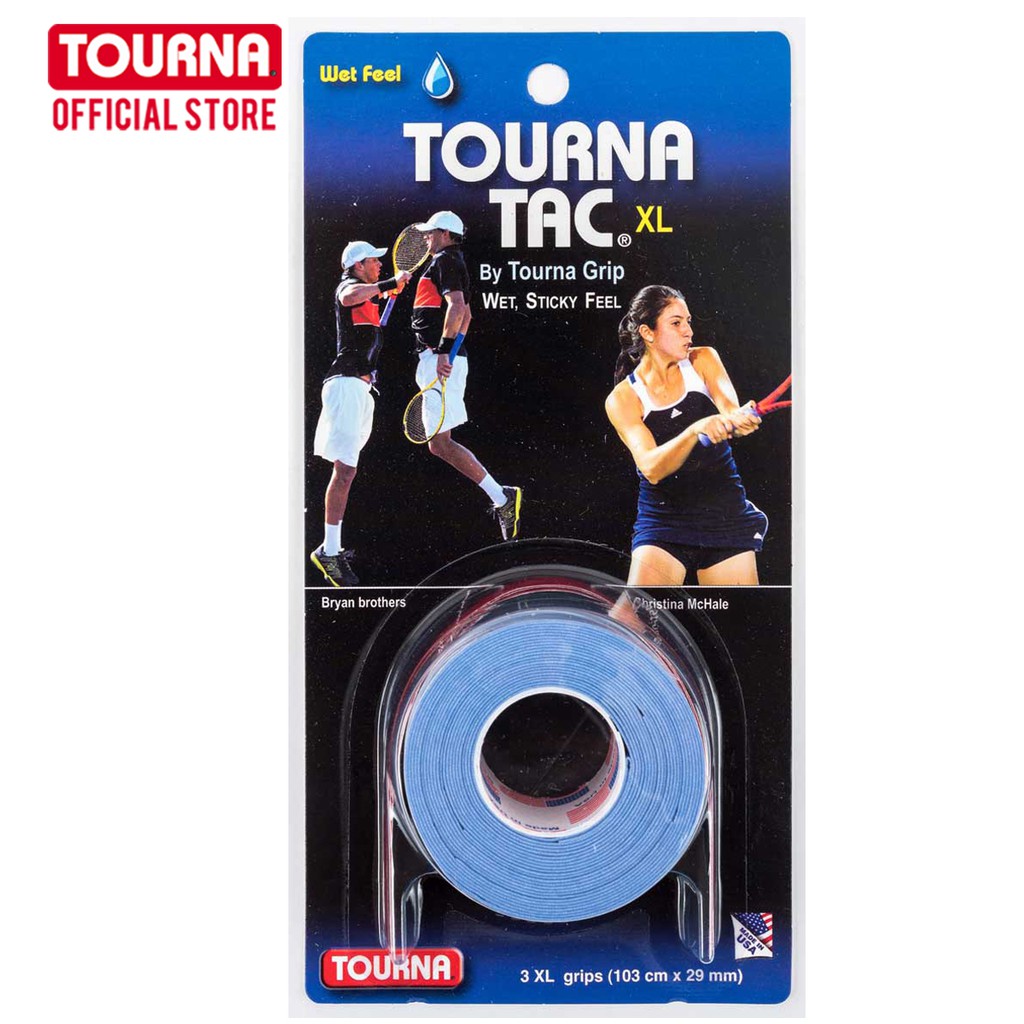 TOURNA TAC Overgrip Tour Pack, 3 XL grips Wet feel กริปพันด้ามแบบหนึบ 3 ชิ้น ไม้เทนนิส ไม้แบดมินตัน