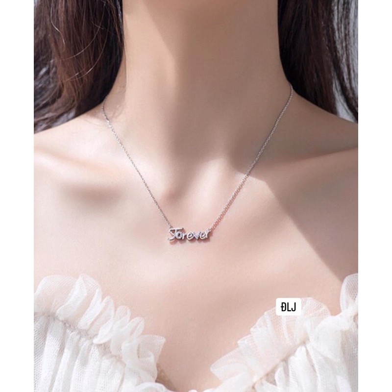 สร้อยคอผู้หญิง สร้อยคอเงินผู้หญิง สร้อยคอตัวอักษร forever Gentle สําหรับผู้หญิง - LCJ Jewelry