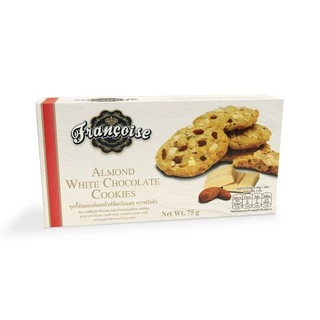ฟรังซัว คุกกี้อัลมอนด์ผสมไวท์ช็อกโกแลต 75 ก. ALMOND WHITE CHOCOLATE COOKIES 75 g.