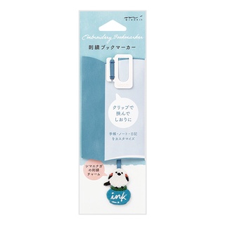 MIDORI Embroidery Bookmarker Long-tailed Tit (D62326006) / ที่คั่นหนังสือ ลายปักน้องนกกระจอก แบรนด์ MIDORI ประเทศญี่ปุ่น