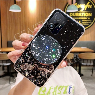 เคสโทรศัพท์ Xiaomi Mi 11T Pro 11 Lite 5G NE POCO X3 GT NFC M3 Pro F3 11 Ultra 10T Pro Handphone Case 2021 New Fashion Makeup Mirror Stand Phone Softcase Silicone Clear Back Cover Phone Casing เคส Mi11T 11TPro 11LiteNE POCOX3 X3GT