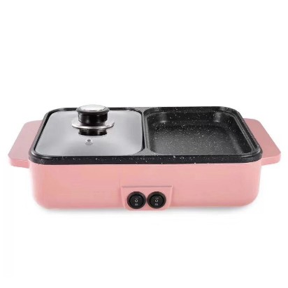 Electric pan, electric pot, suki 2-slot electric grill pan, size 8×34.5×22 cm
