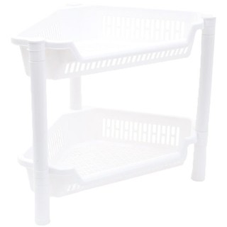 ชั้นเข้ามุมพลาสติก 2 ชั้น CSP 247-2 สีขาว CORNER RACK CSP 247-2 2TIER PLASTIC WHITE