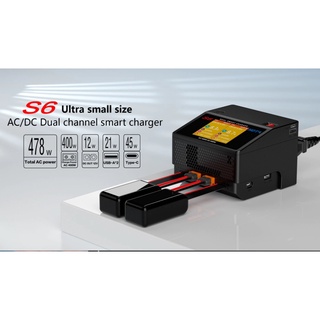 [เครื่องชาทแบต] HOTA S6 AC/DC Dual Smart Charger  478W 15A LiPo LiHv Liion LiFe Lixx NiCd NiMh PB  คุ้มจบเลย