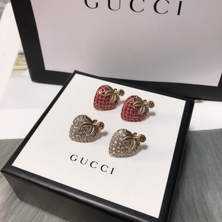 Gucci ต่างหูแฟชั่น รูปสตรอเบอร์รี่ สวยหรู