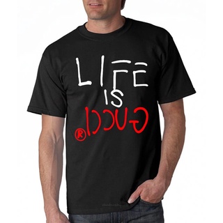 เสื้อยืดผ้าฝ้ายพิมพ์ลายขายดี เสื้อยืดแขนสั้น พิมพ์ลาย Life Is Shirt Brand แฟชั่นฤดูร้อน สําหรับผู้ชายเสื้อยืดคอกลม ผ้าฝ้