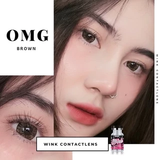 คอนแทคเลนส์🌈Omg🌈 Chestnut / Gray (Wink) ขนาดบิ๊กอาย💖 ฮิตในTiktok🔥ลายคล้ายTommy