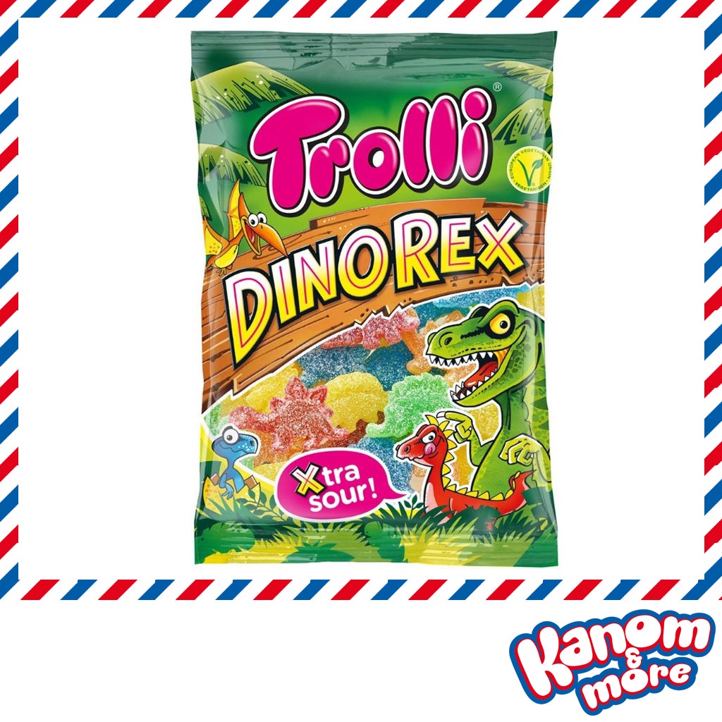 🔥[ถูกสุด/พร้อมส่ง]🔥 ทรอลลี่ เยลลี่ ไดโนเร็กซ์ รสเปรี้ยว Trolli (ของแท้) Dinorex 80 กรัม Haribo Yupi