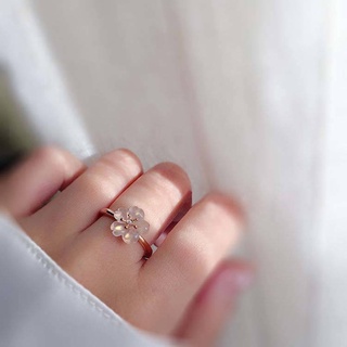 Ring Cherry Blossom Pink Fashion Minimalist Design Diamond Ring