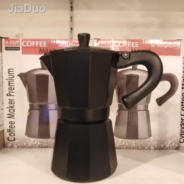♦หม่อต้มกาแฟMoka Pot 6 cup​สีดำ