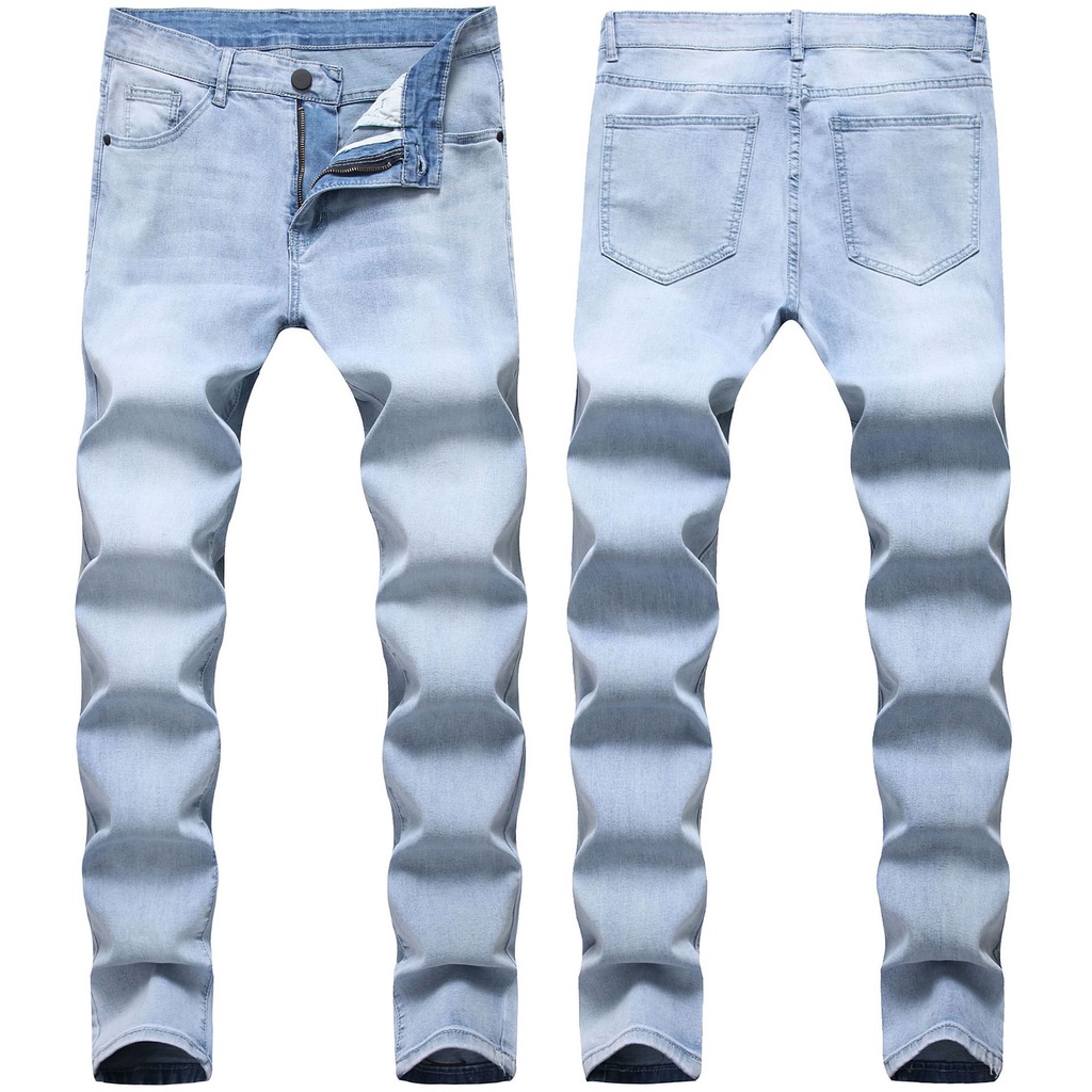 New spring and summer men's jeans fashionable slim feet elastic pants ...