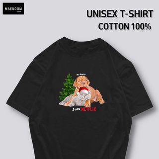 เสื้อยืด No party just Netflix ผ้า COTTON 100%