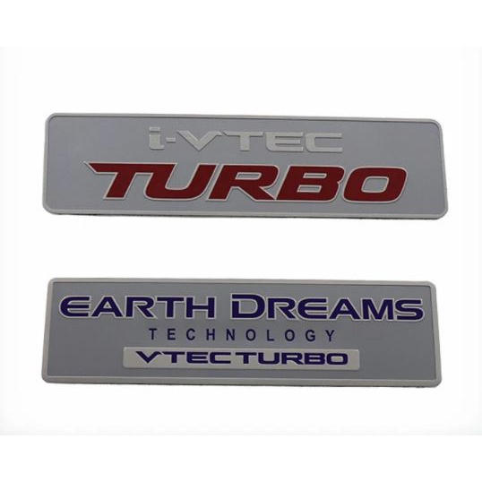 ราคาาต่อ 1 ชิ้น เพจโลโก้ เทอร์โบ ไอวีเทค ฮอนด้า งานอลูมิเนียม I-VTEC VTEC TURBO Earth Dreams Honda badge Fender Trunk lo