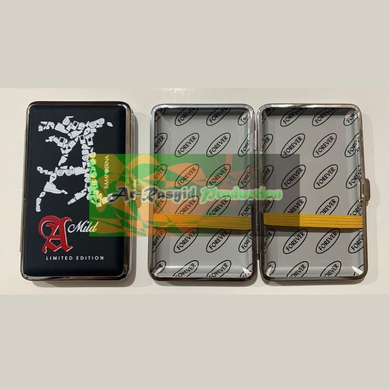 Hitam Black Sampoerna Mild Motif Leather Tin Cigarette Box Holder