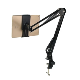ไมโครโฟน cantilever bracket ข้างเตียง dual-use อุปกรณ์เสริมอลูมิเนียมโลหะทั้งหมด I-beam คลิปโคมไฟตั้งโต๊ะฐานคลิปคงที่