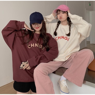 (ราคาถูกที่สุด)เสื้อสเวตเตอร์ผู้หญิงทรงหลวมสไตล์เกาหลี，ลายตัวอักษร，M-2XL