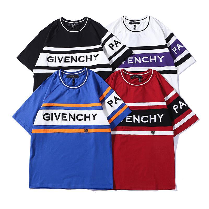 Givenchy เสื้อยืดแฟชั่นผู้ชายผู้หญิงแขนสั้นคอกลมคุณภาพสูง