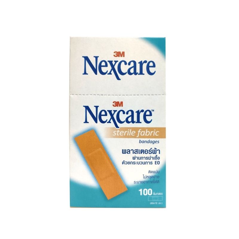 3M Nexcare fabric bandages 100'S เน็กซ์แคร์ พลาสเตอร์ผ้า กล่อง 100ชิ้น