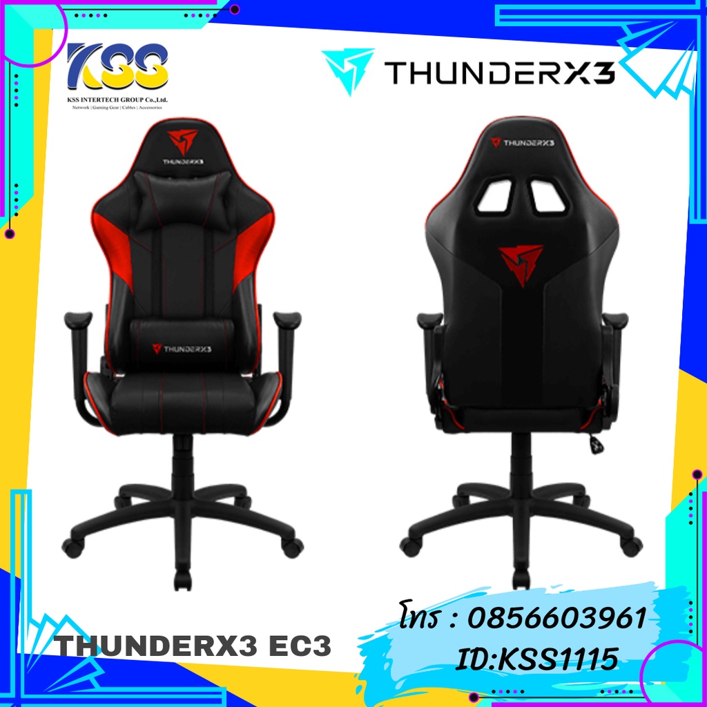 เก้าอี้เกมมิ่ง THUNDERX3 EC3 GAMING CHAIRS(BLACKk/RED)