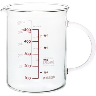 Iwaki KBT500T แก้วตวงแบบมีมือจับโบโรซิลิเกท 500 มิลลิลิตร(ส่งฟรี) W14×D9.6×H12.1cm
