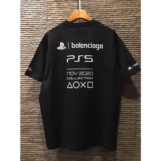 BALENCIAGA X PS5 PLAYSTATION NOV 2020 COLLECTION COTTON T-SHIRT เสื้อยืดคอกลมแขนสั้น แบรนด์บาลองเซียก้า เพลย์สเตชั่น