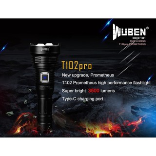 ของแท้100% ไฟฉาย WUBEN T102 Pro 3500 Lumens Flashlight