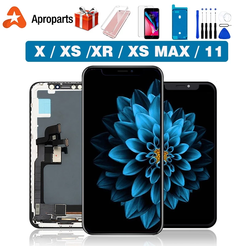 จอแสดงผลสำหรับ iPhone X XR XS 11 12 13 14 15 16 Pro Max Mini Plus LCD พร้อมหน้าจอสัมผัส 3D ชุดดิจิตอลเปลี่ยนการสนับสนุน Face ID