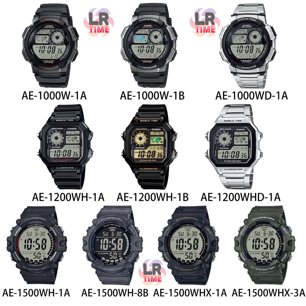 นาฬิกา Casio ของแท้ รุ่น AE-1000W 1B/1000WD AE-1200WH 1200WHD AE-1500WH  รับประกัน 1 ปี