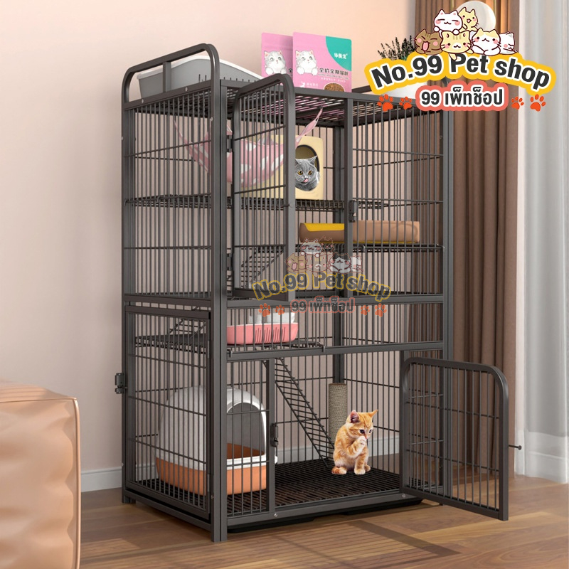 No.99🐱กรงเเมว 3 ชั้น พร้อมส่ง กรงสัตว์เลี้ยง คฤหาสน์แมว กรงแมวขนาดใหญ่ คอนโดแมวมัลติฟังก์ชั่น ฟังก์ช